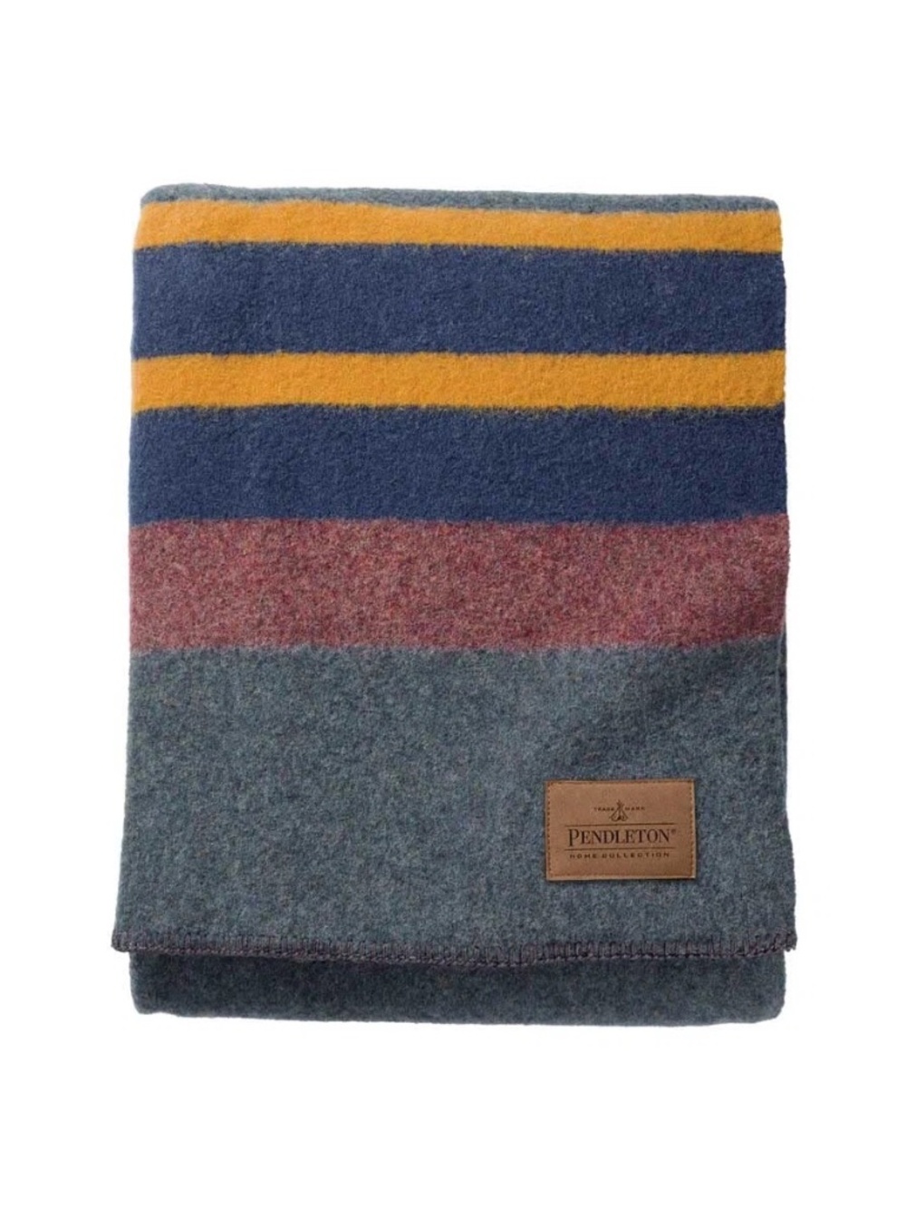 Pendleton Yakima Camp blanket gray red blue yellow wool cabin lake twin